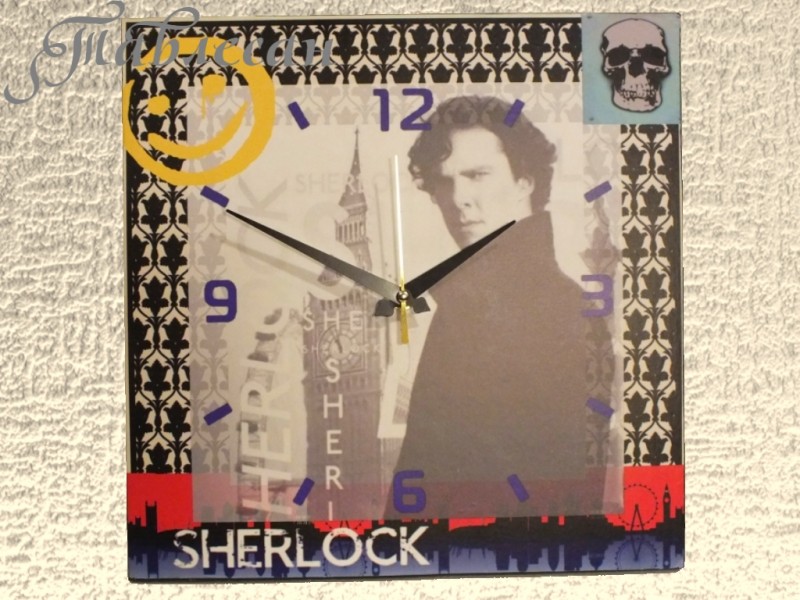 Настенные часы Шерлок квадратные