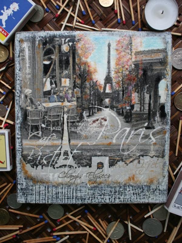 Картина декупаж «Осень в Париже»