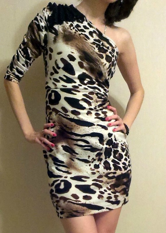 Платье коктейльное Леопард 