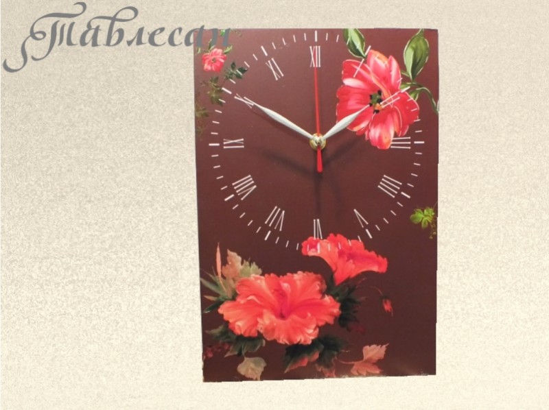 Настенные часы Красный цветок 