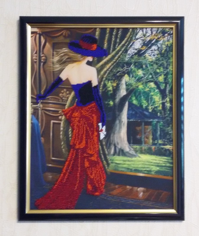 Картина бисером Дама в шляпе