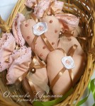 Розовые сердечки - саше из натурального льна