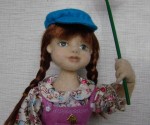 Валяная шарнирная кукла Маришка