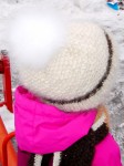 Шапка детская  зимняя «Снежинка»  вязанная из собачьего пуха  .Комплект.