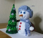 мягкая игрушка Снеговик с елкой