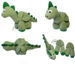 Развивающая игрушка вязаный пазл  (амиши) Динозаврик