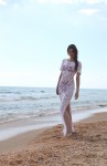 Авторское пляжное платье из хлопка Цветочный вальс