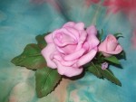 Брошь-букет  с  розами  из  фоамирана  