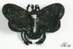 Брошь-бабочка из бисера "Черный Бражник". Продано!