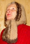 Шапка «Лапландия» женская вязанная из пуха колли .
