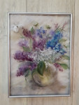 Картина из шерсти Букет весенних цветов