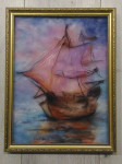 Картина из шерсти Корабль мечты