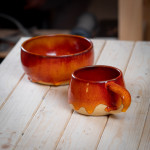 Набор посуды из каменной керамики Красное солнце