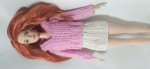 Сюрприз для девочки одежда ручная работа кукла Барби, кофта (худи) и платье вязаные