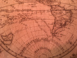 Античная реплика карты Мира на коже